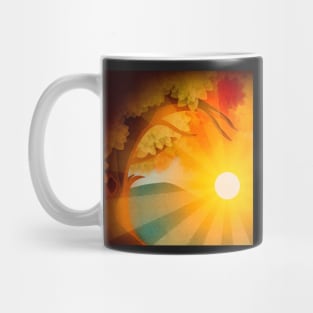 Orange Sunset Behind Tree Mug